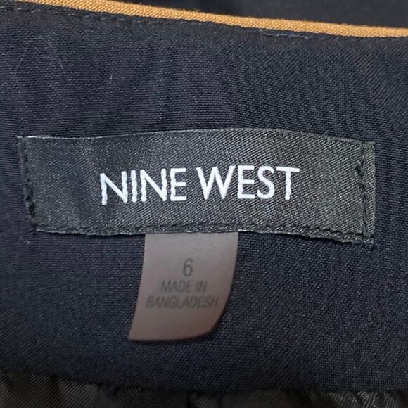 Nine West Women's Blue Orange Trim Long Sleeve One Button Blazer Coat Jacket 6 - Picture 3 of 4